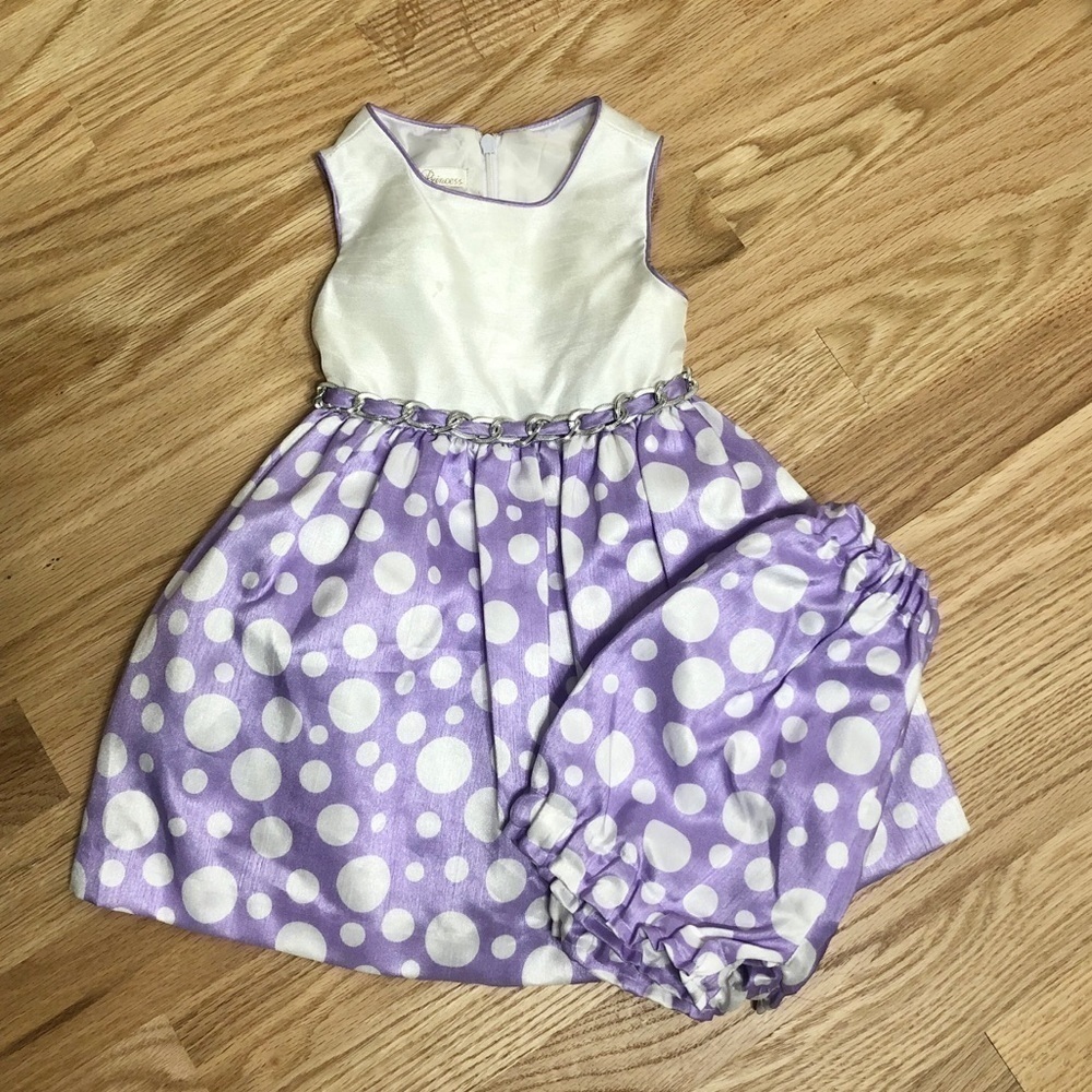 American Princess Tulle Purple Polka Dot Dress 12 months Easter